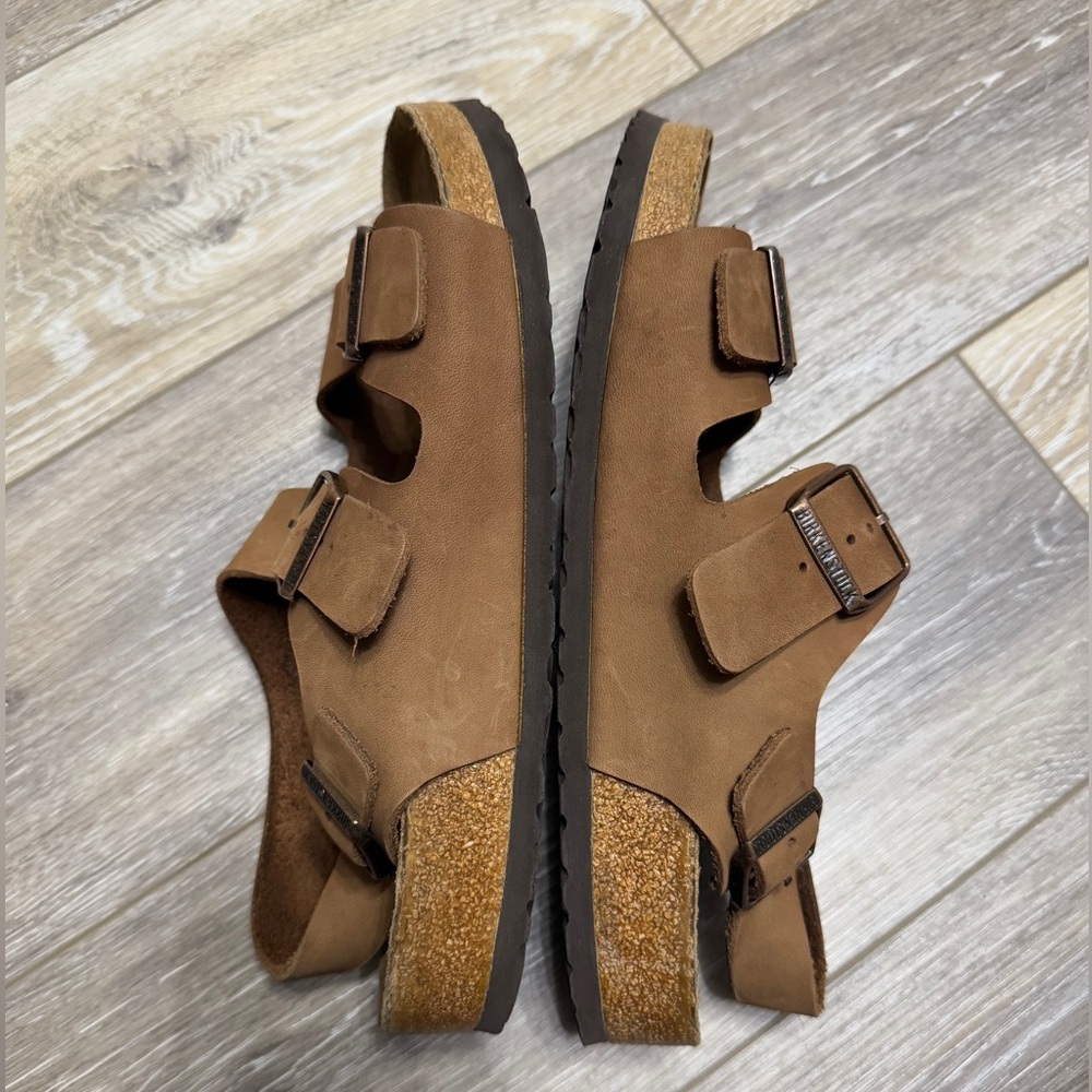 Birkenstock Brown Suede Double Buckle Sandals - Picture 5 of 10
